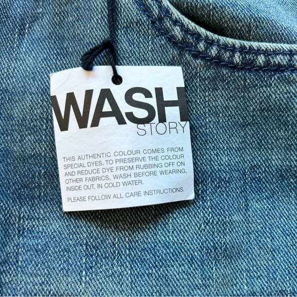 Gap | 1969 - 5 pocket Medium Wash Cut off Denim Skirt NWT Size 10 - Picture 8 of 13